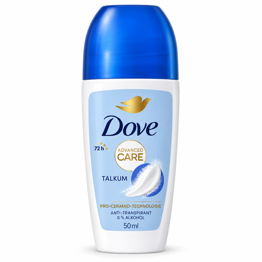 Dove Advanced Care Deoroller Talkumduft 50 ml mit bis zu 72 Stunden Schutz, Pro-Ceramid-Technologie und 0 % Alkohol