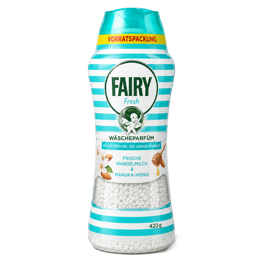 Fairy Wäscheparfüm Frische Mandelmilch & Manuka-Honig 420 g mit weißen Duftperlen in großer Vorratspackung