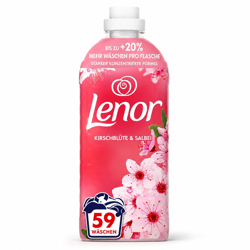 Lenor Weichspüler Kirschblüte & Salbei 1,239 l für 59 Waschgänge mit stärker konzentrierter Formel