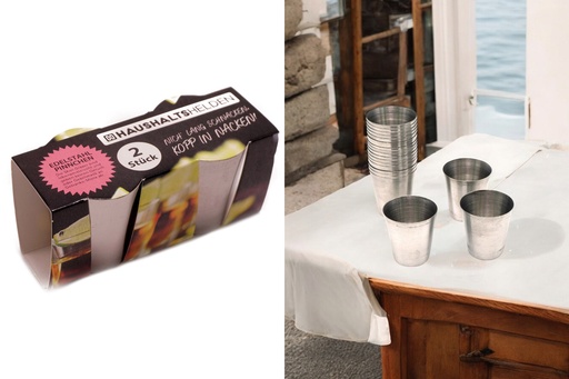 [7767] Schnapspinnchen Edelstahl 25ml, 2er Set