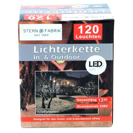 [11243] Lichterkette Basic LED, 120er, warmweiß, In- & Outdoor, IP44 