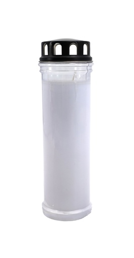 [15932] Grabkerze | Erstklassige Qualität | XXXL Weiß/Schwarz,  25cm Höhe x 7cm Breite