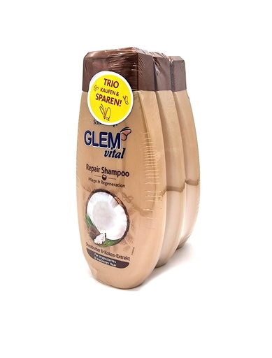 [14563] Glem Vital Shampoo Trio 3x350ml Sheabutter & Kokos-Extrakt