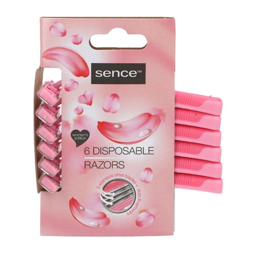 [5495] Sencebeauty Razors Women Rasierer 6Stück 3-fach Klingen Edelstahl